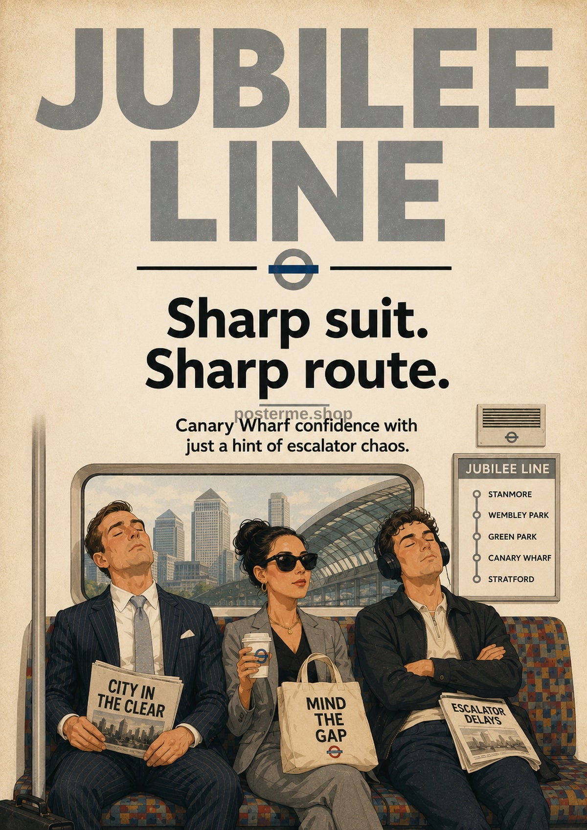 Jubilee Line Energy and Style London Underground art print by towelme