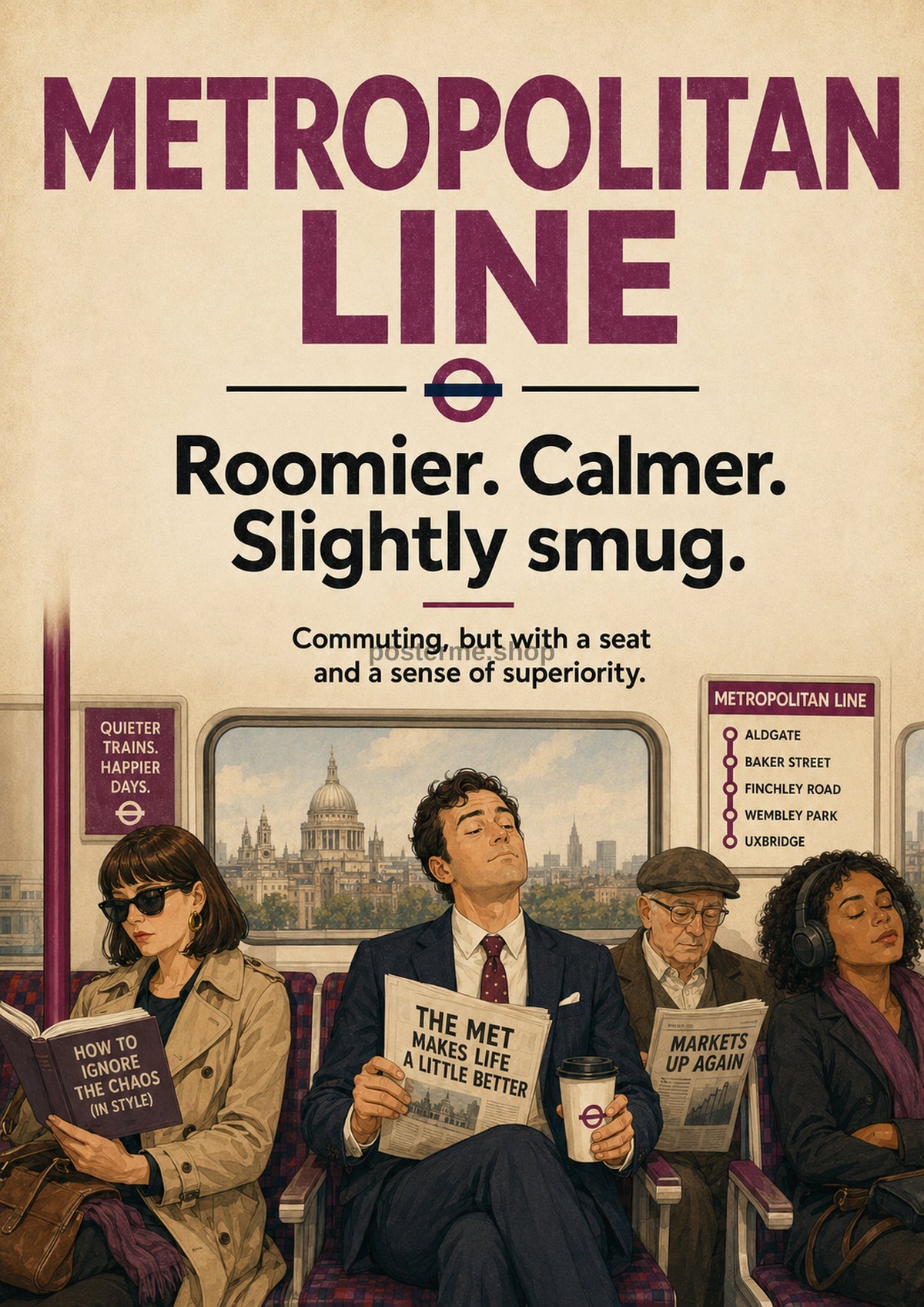 Metropolitan Line: Commuting in Style London Underground art print by towelme
