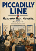 Piccadilly Line: Commuters to Heathrow London Underground art print by towelme
