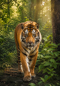 Bengal Tiger In Dappled Forest Light wildlife art print by towelme