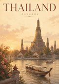 Bangkok River at Sunset world travel art print by towelme