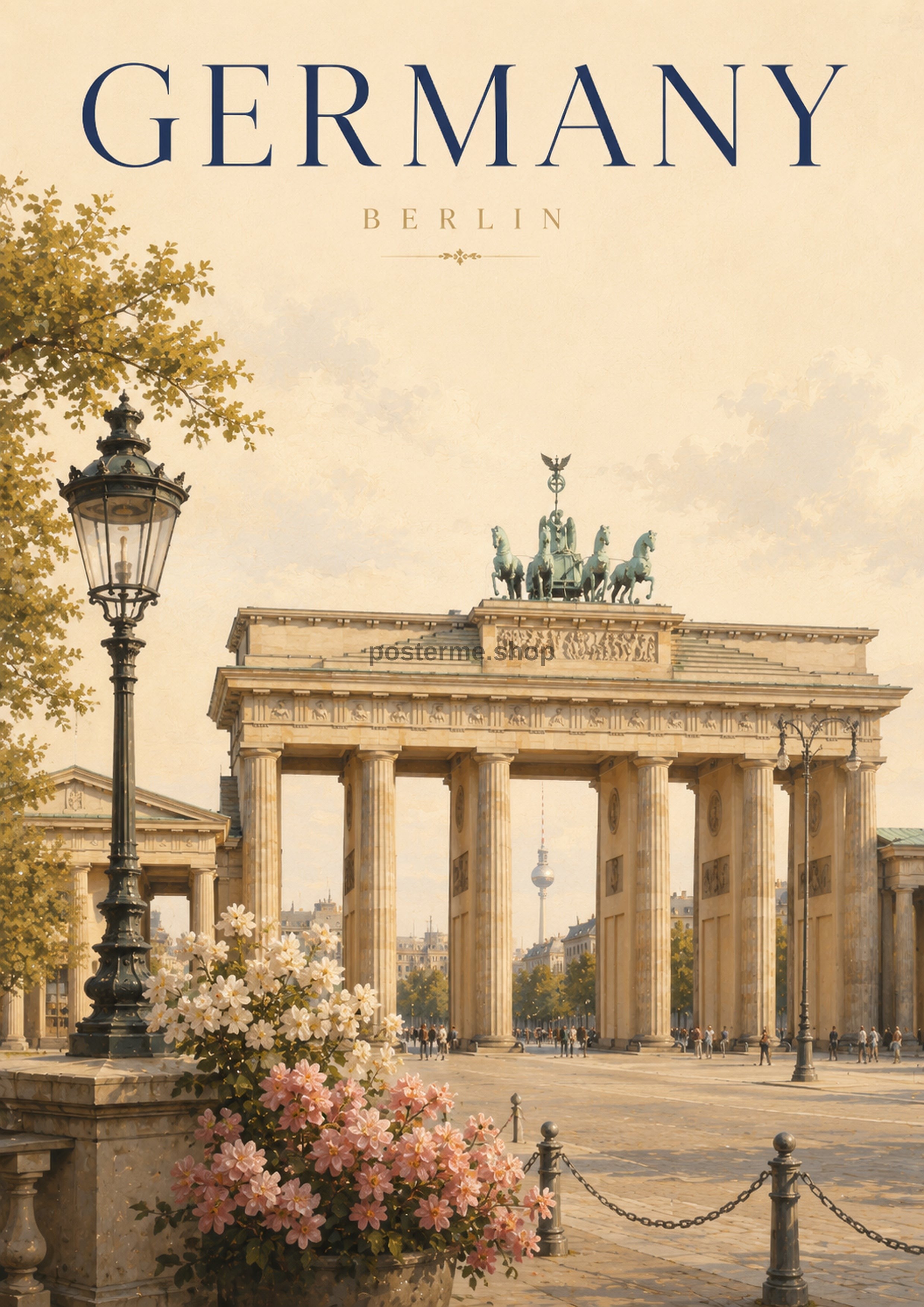 Berlin and the Brandenburg Gate world travel art print by towelme