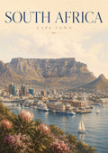 Cape Town beneath Table Mountain world travel art print by towelme