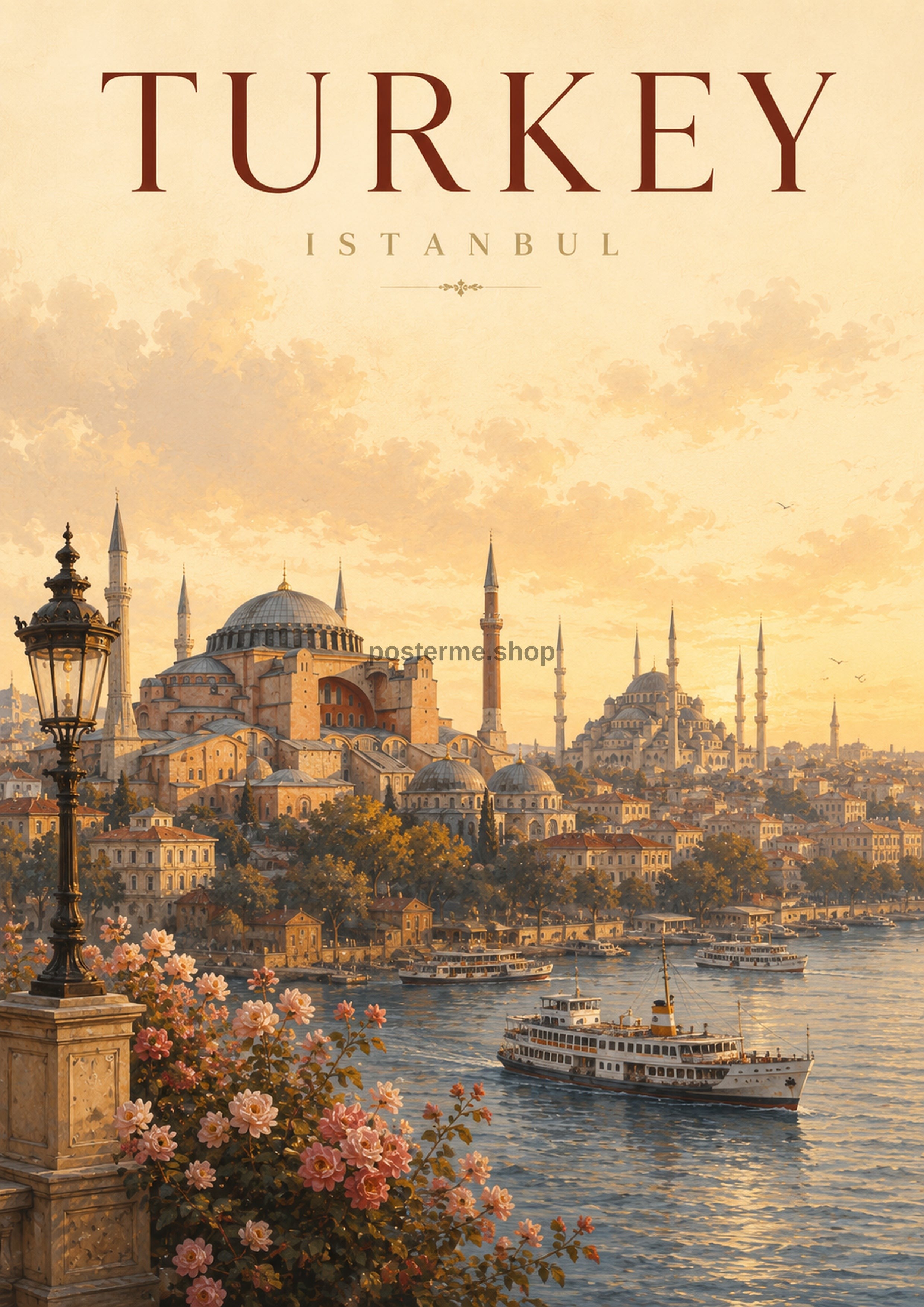 Istanbul at Sunset world travel art print by towelme