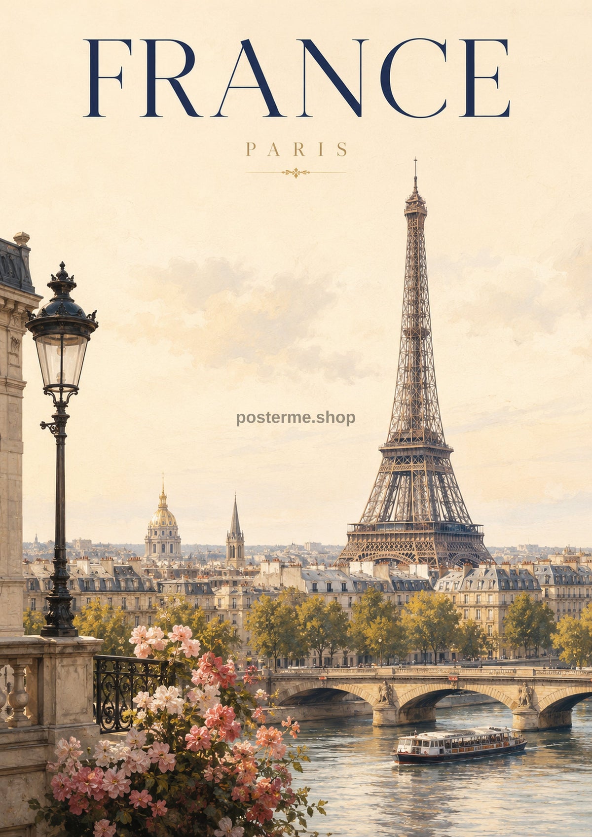Paris in Vintage Elegance world travel art print by towelme