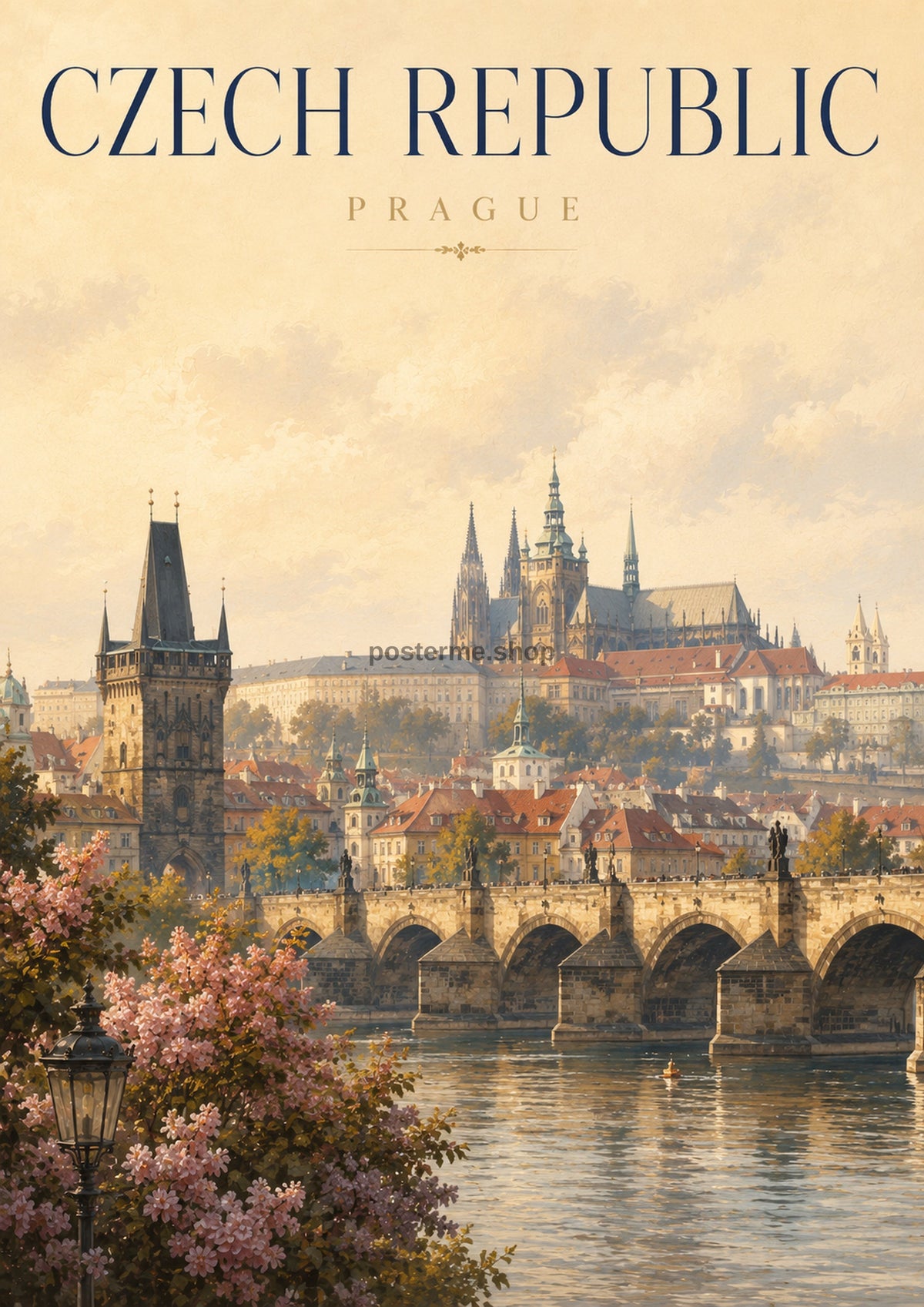 Prague in Golden Light world travel art print by towelme