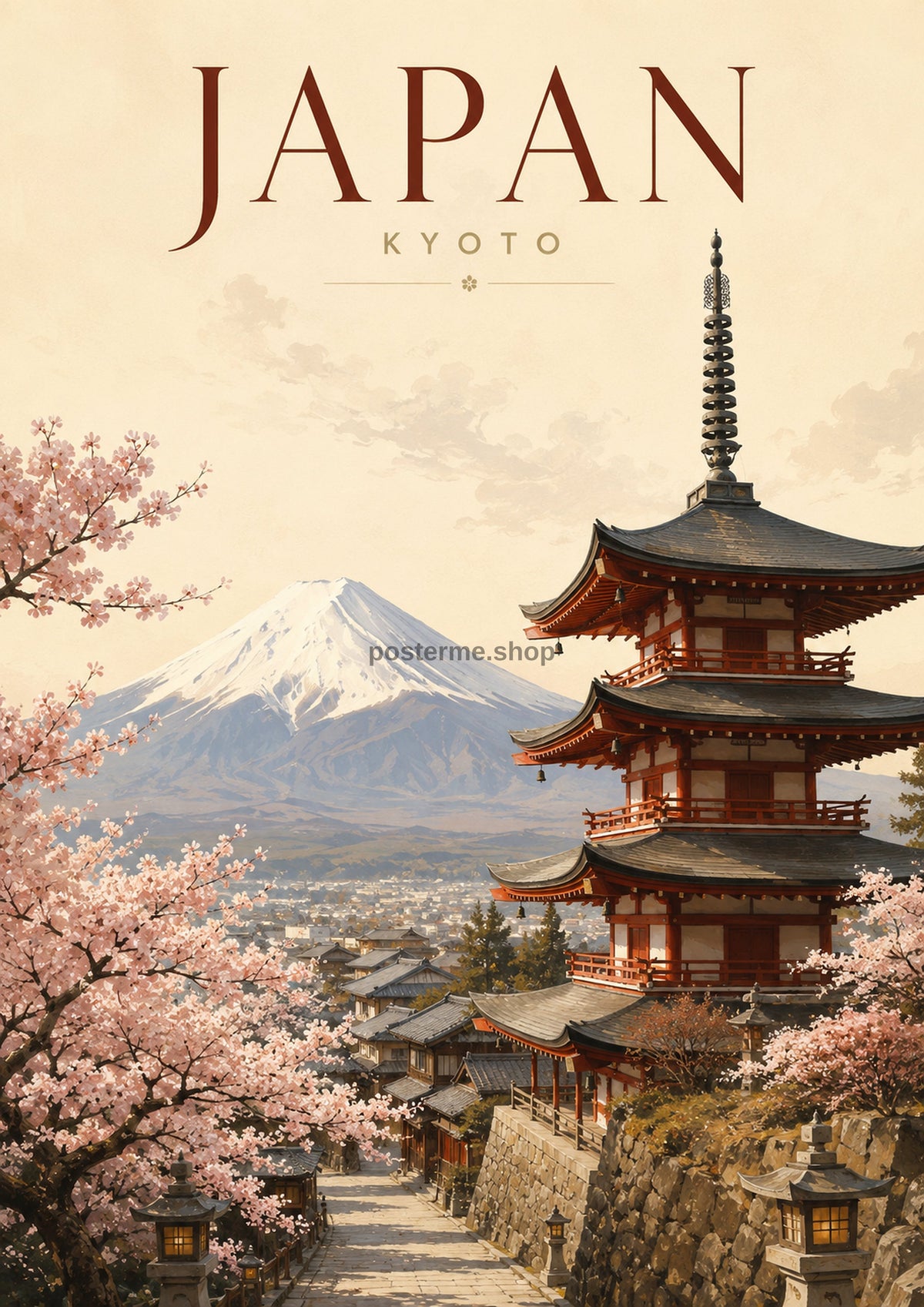 Serene Kyoto in Springtime world travel art print by towelme