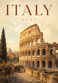 Rome, the Colosseum and Spring Blooms world travel art print by towelme