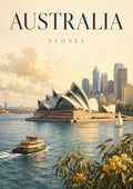 Sydney Harbour in Warm Light world travel art print by towelme