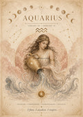 Aquarius Celestial Water Bearer celestial zodiac art print by towelme