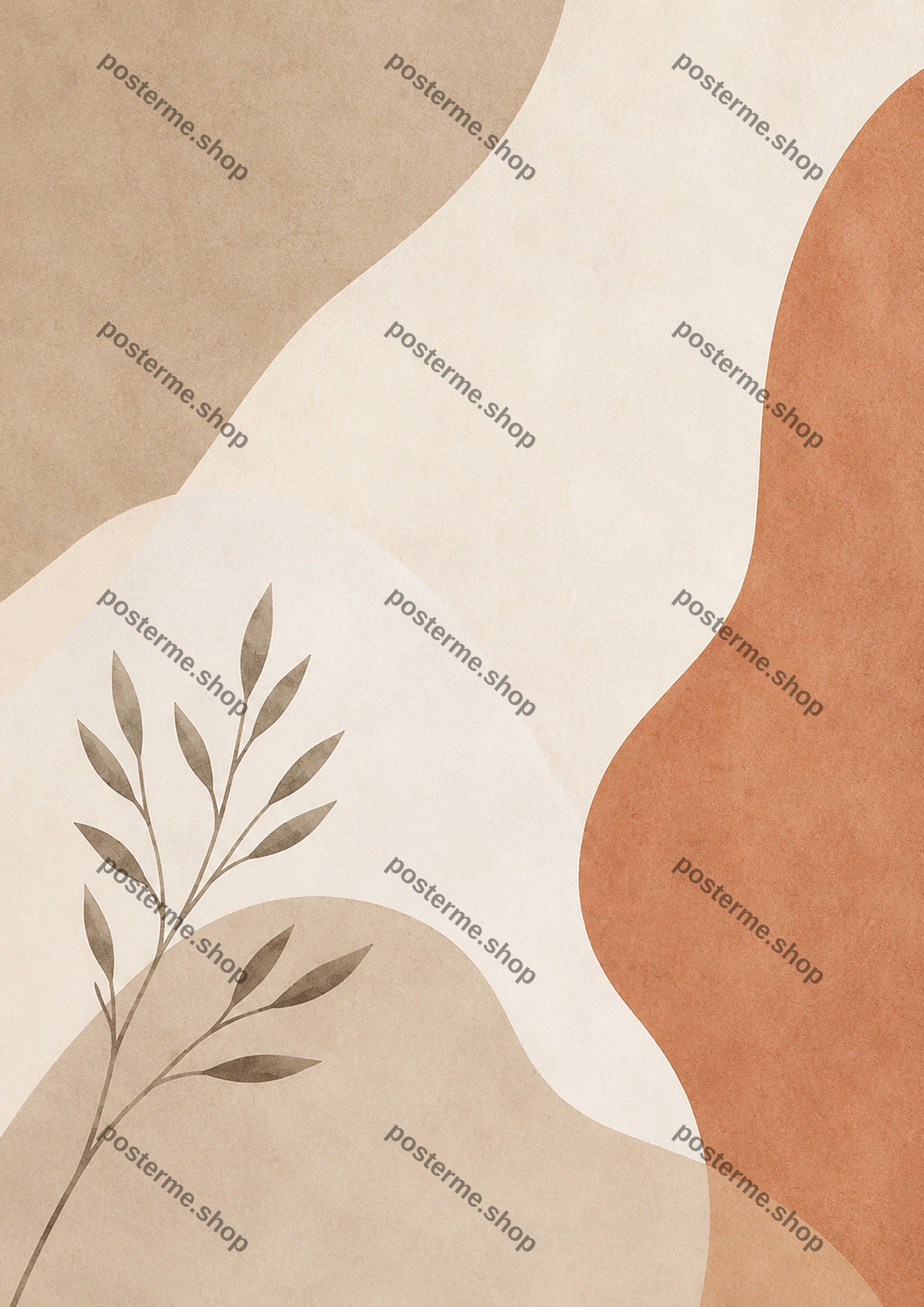 Soft Earth Tones In Abstract Form A4 minimalist abstract print by towelme