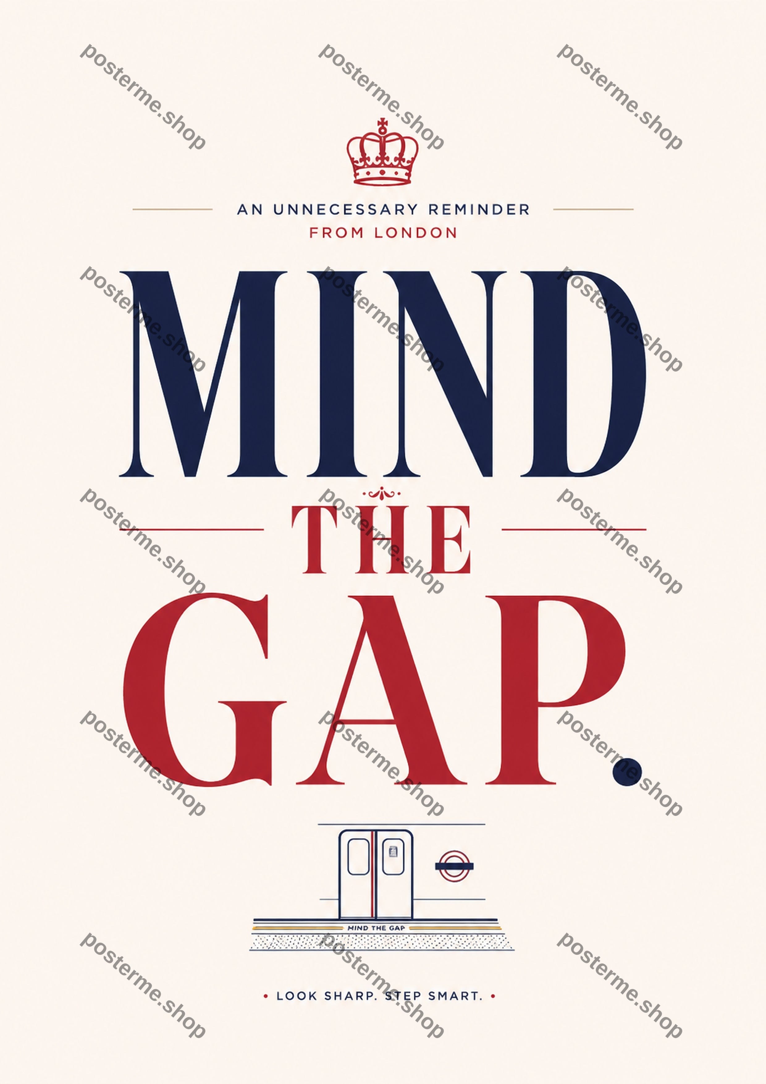 Mind the Gap A4 modern British quote art print by towelme