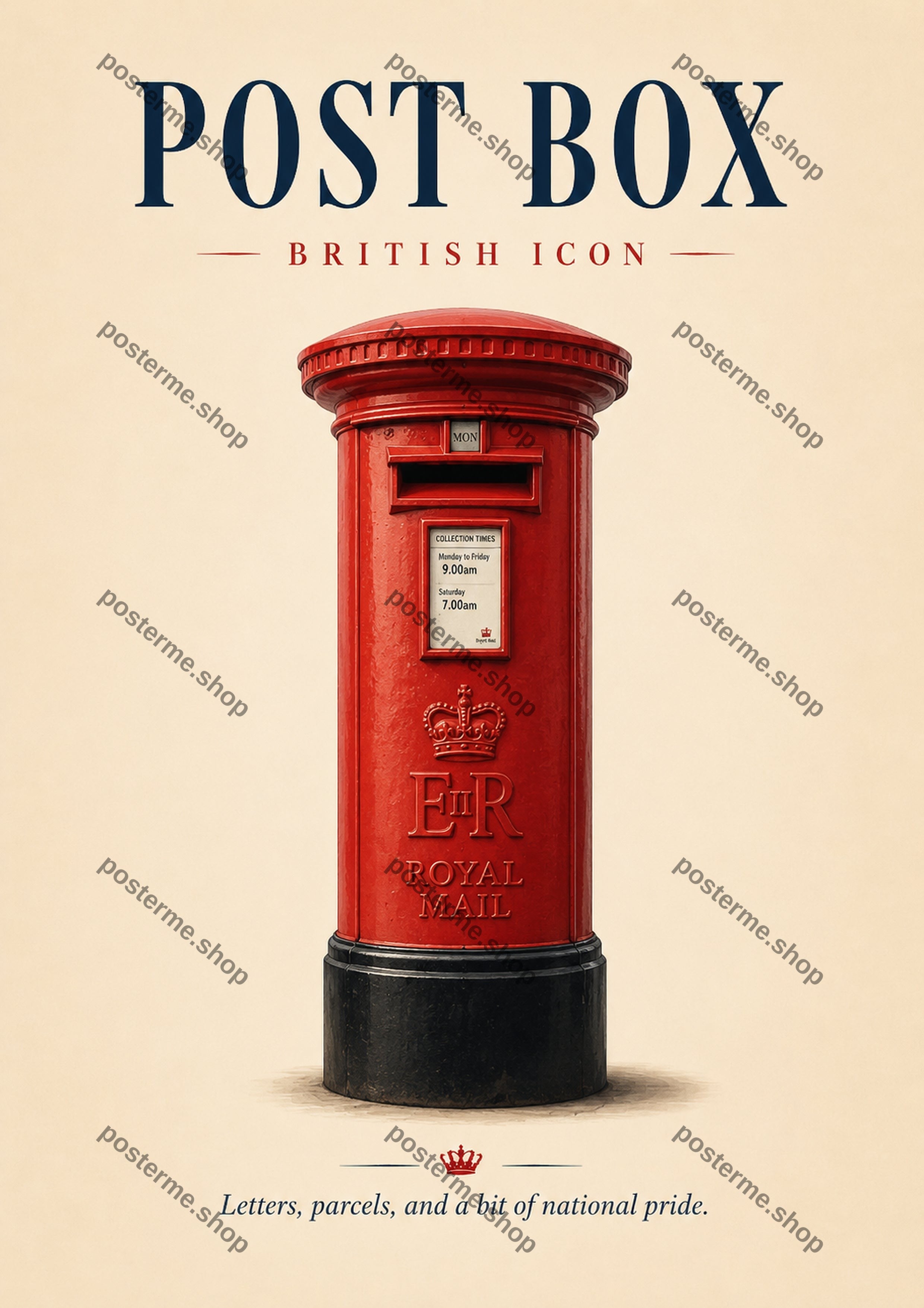 Red Pillar Box: A British Icon A4 classic British icon art print by towelme